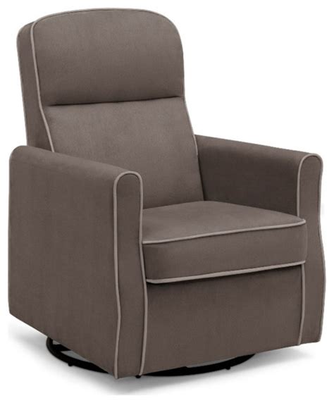 Delta Children Clair Fabric Slim Nursery Glider Swivel Rocker Chair In