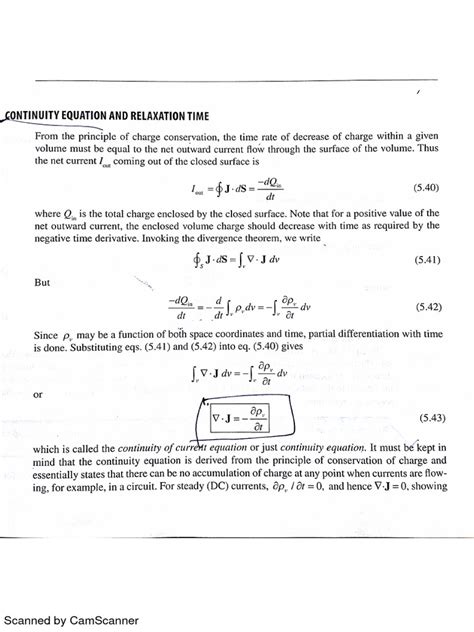 Continuity Equation And Relaxation Time Pdf