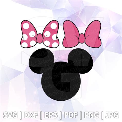 Svg Dxf Png Minnie Mouse Bow Clipart Vector Cut File Cricut Etsy