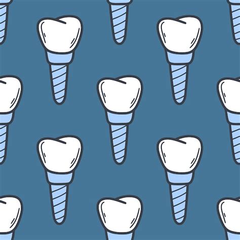 Premium Vector Dental Implantation Seamless Pattern Continuous