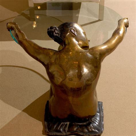 Exceptional Vintage Female Nude Coffee Table Sculpture