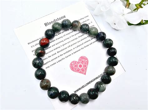 Bloodstone Bangle 8mm Hello Indigo Halo