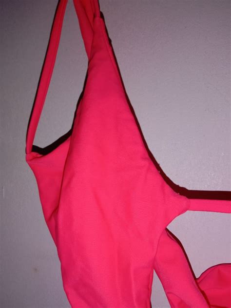 Neon Pink Bikini New Swimwear Women One Piece Swimsuit Chain Sexy Biquini Bathing Suit Thong One