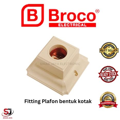 Jual FITTING PLAFON SEGI NEW GEE BROCO 1210 CREAM FITING SEGI BROCO