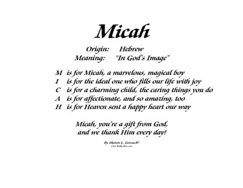 Micah Name Meaning And Origin