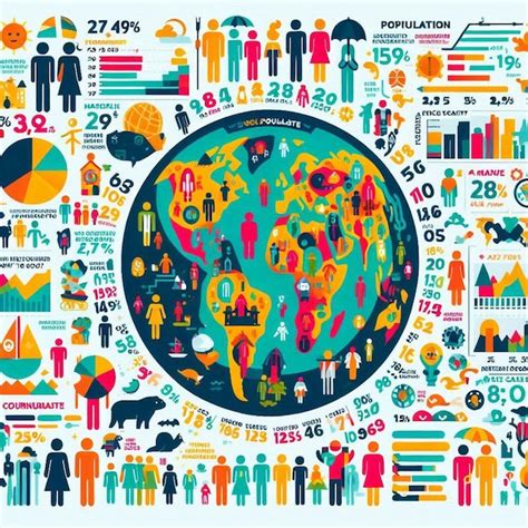 Um Cartaz De Um Mundo Um Diagrama De Pessoas E Da Terra Imagem