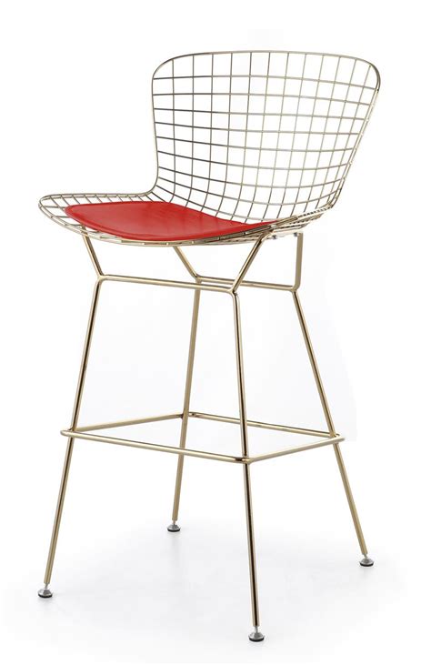 Bertoia Wire Bar Stool In Gold Finish