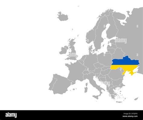 Ucrania en el mapa Europa Ilustración vectorial Imagen Vector de stock