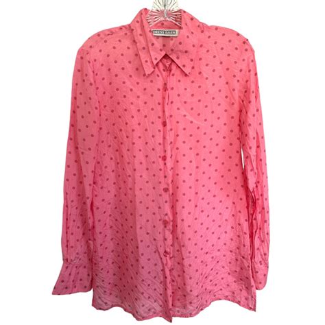 Dressbarn Tops Dress Barn Womans Button Down Shirt Silk Sheer