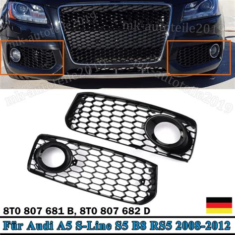 WABEN LÜFTUNGSGITTER GRILL Gitter Nebelscheinwerfer für Audi A5 S5 B8