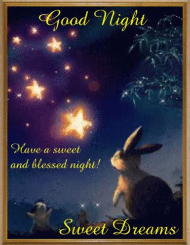 Good Night And Sweet Dreams Rabbit And Stars GIFDB