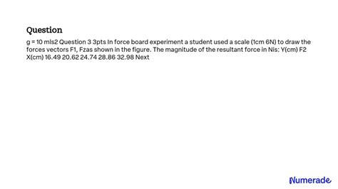 Solved In The Force Board Experiment A Student Used A Scale 1 Cm 6