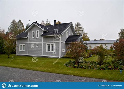 Typical Finnish House In The City Of Kuhmo Finland Stock Photo Image