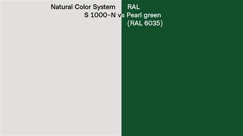 Natural Color System S 1000 N Vs Ral Pearl Green Ral 6035 Side By