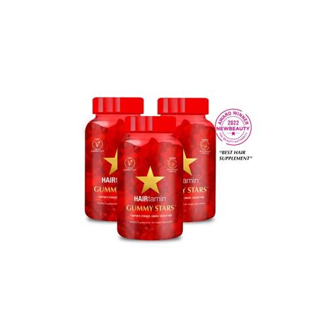 Buy Hairtamin Vegan Gummy Stars Hair Growth Vitamins Non Gmo