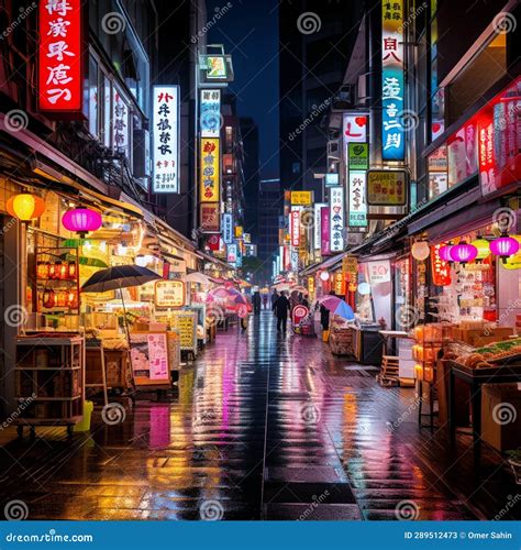 Vibrant Tokyo Street Market Stock Image Image Of Excitement Skyline