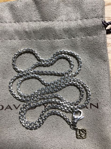 Vintage David Yurman Mm Sterling Silver Box Chain Necklace Etsy