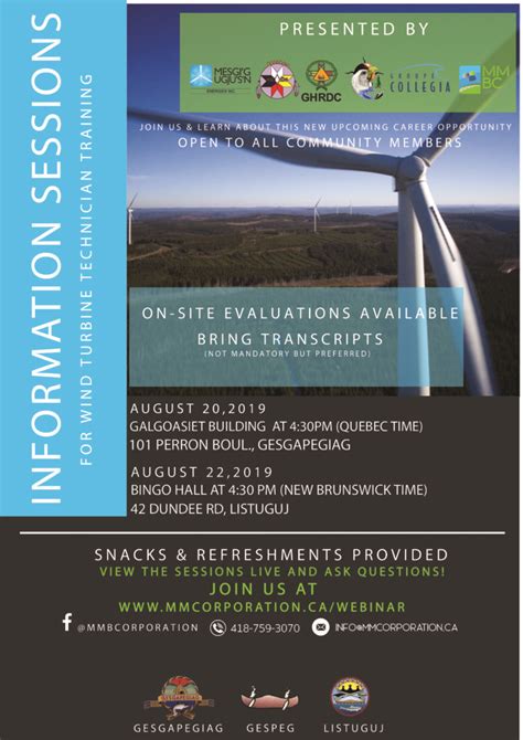 Information Session on Wind Turbine Technician Training - Listuguj Mi ...