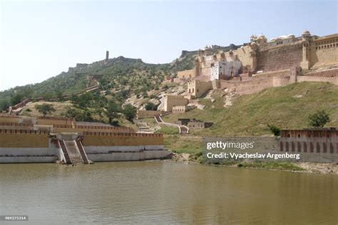 Amer Fort And Maota Lake Located High On A Hill Some 10 Km From Jaipur