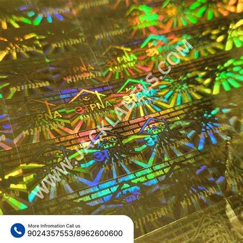 PVC Best Hologram Sticker With Laser Numbering Packaging Type Sheets