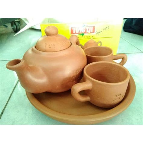 Jual Teh Tea Tong Tji Poci Tanah Liat Set Shopee Indonesia