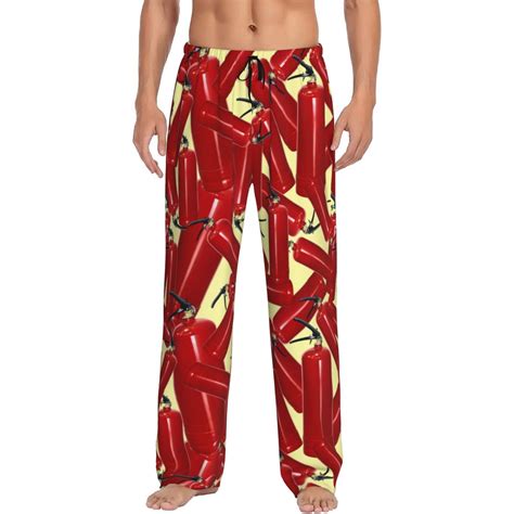 Ocsxa Fire Extinguisher Print Adult Sleep Lounge Pajama Pants Super Soft Men Pajama Bottoms With