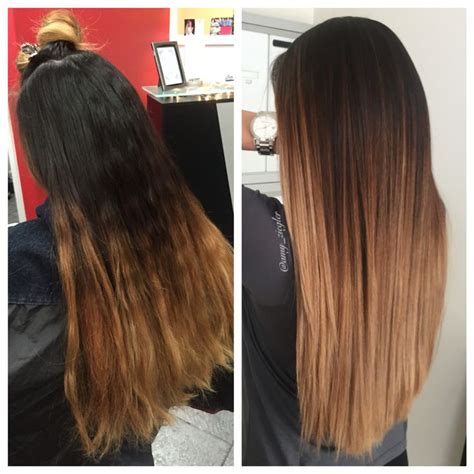 Before After Brunette Blonde Ombre Balayage By Amy Ziegler