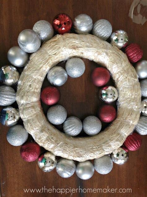 How To Make An Easy Diy Ornament Wreath The Happier Homemaker