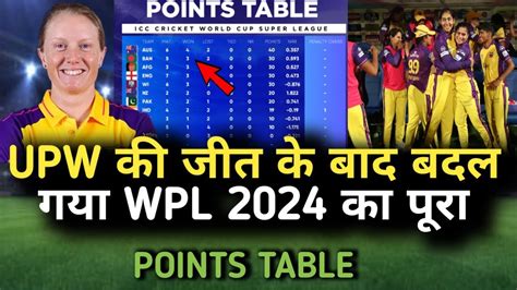 WPL 2024 Today Points Table UPW Vs GGT After Match Points Table Wpl