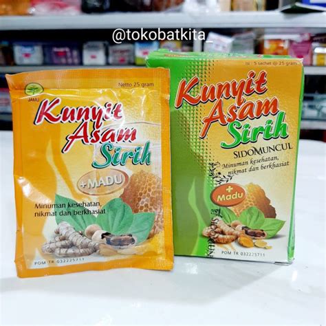 Jual 1BOX 5 SACHET KUNYIT ASAM SIRIH SIDOMUNCUL NYERI HAID