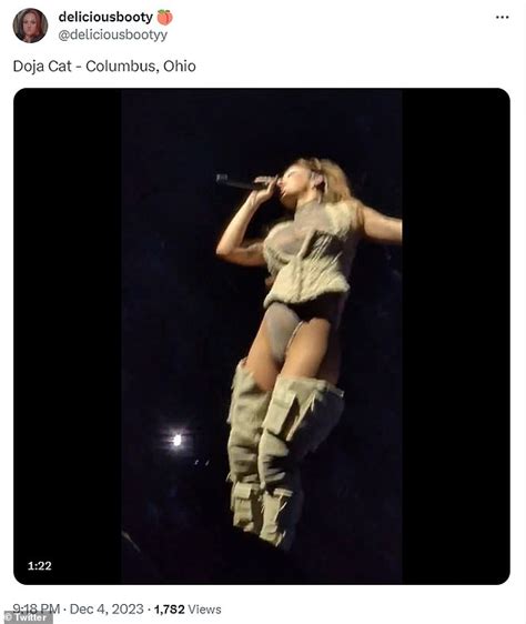 Doja Cat Puts On A VERY Cheeky Display In Nude Inspired Outfit As She Dances Onstage During