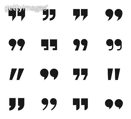 Quotes Icon Vector Set Quote Marks Black Symbol Isolated From