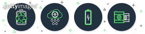 Set Line Acid Rain And Radioactive Cloud Battery With Recycle And