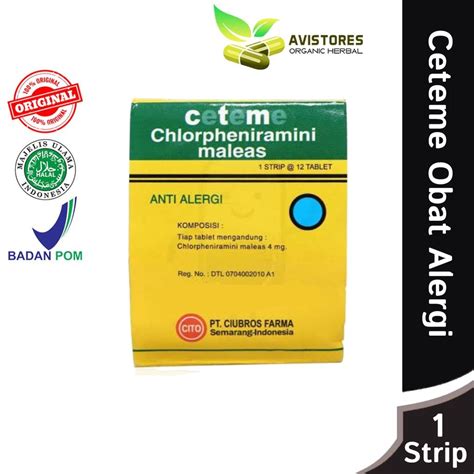 Jual Ctm Ceteme Obat Alergi Gatal Eceran Per Strip Shopee Indonesia