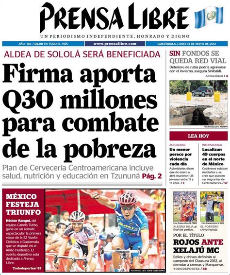 Periódico Prensa Libre Guatemala Periódicos De Guatemala Edición De