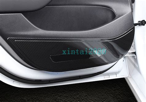 Carbon Fiber Look Inner Side Door Anti Kick Pad Trim For Tesla Model Y