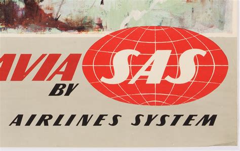 Otto Nielsen Scandinavia By Sas Original Vintage Airline Poster For