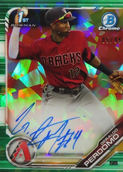 Geraldo Perdomo 2019 Bowman Chrome CPA GP Prospect Auto Green Atomic