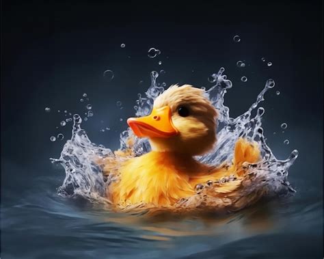 Premium AI Image | A duck in the water with a splash of water