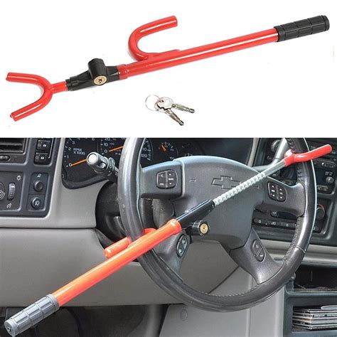 Car Steering Wheel Lock Safety Self Defense U Shaped Lock Retractable