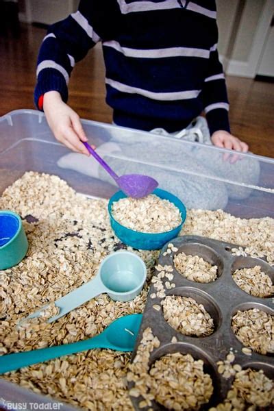 Oatmeal Baking Station Sensory Activity Busy Toddler