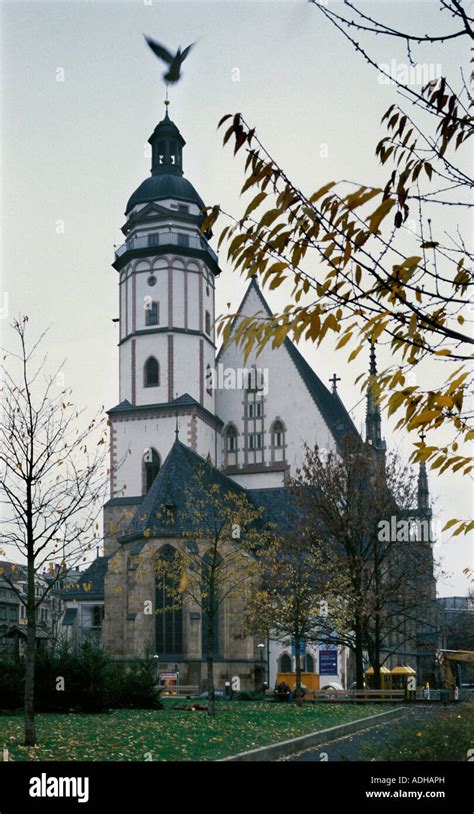 thomaskirche leipzig ou johann sebastian bach  ete kantor photo stock