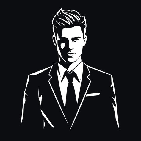 Premium Vector | Businessman vector icon black and white