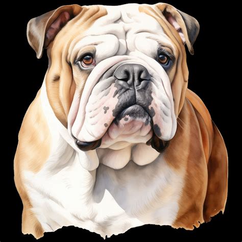 British Bulldog Clipart High-quality Transparent PNG Watercolor Illustration Pet Dog Images