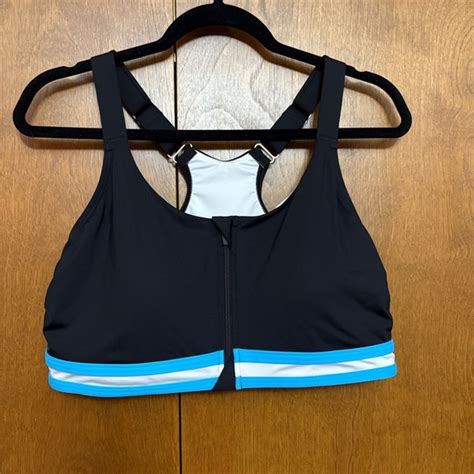 Lands End Swim Lands End Chlorine Resistant Front Zip Bikini Top