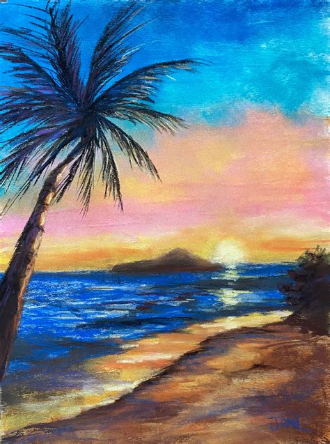 Beautiful Beach Sunset Painting