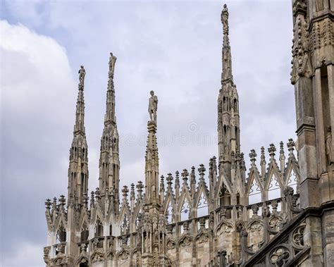 Rooftop View Milan Cathedral or Duomo Di Milano, the Cathedral Church ...