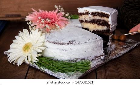 Naked Chocolate Cake Buttercream Stock Photo Shutterstock