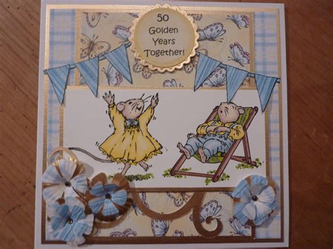 Mysticmoonflower Crafts: Golden Wedding Anniversary Cards