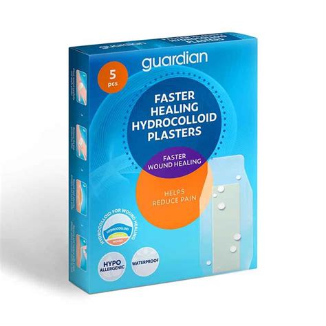 Guardian Faster Healing Hydrocolloid Plasters 5pcs Plasters And Tapes First Aid Health